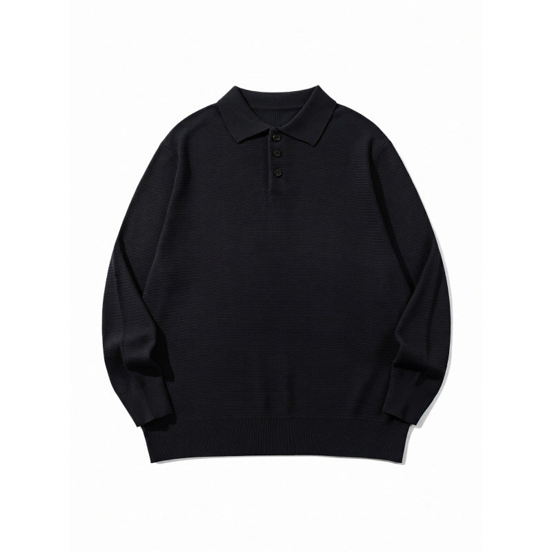 Unisex Boxy-Feinstrick-Poloshirt mit Henley-Knopfleiste, Rippbündchen und Raglanärmeln Nord Taschen