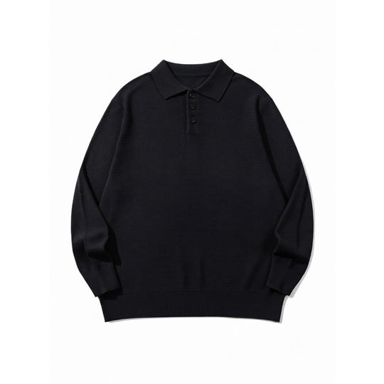 Unisex Boxy-Feinstrick-Poloshirt mit Henley-Knopfleiste, Rippbündchen und Raglanärmeln Nord Taschen