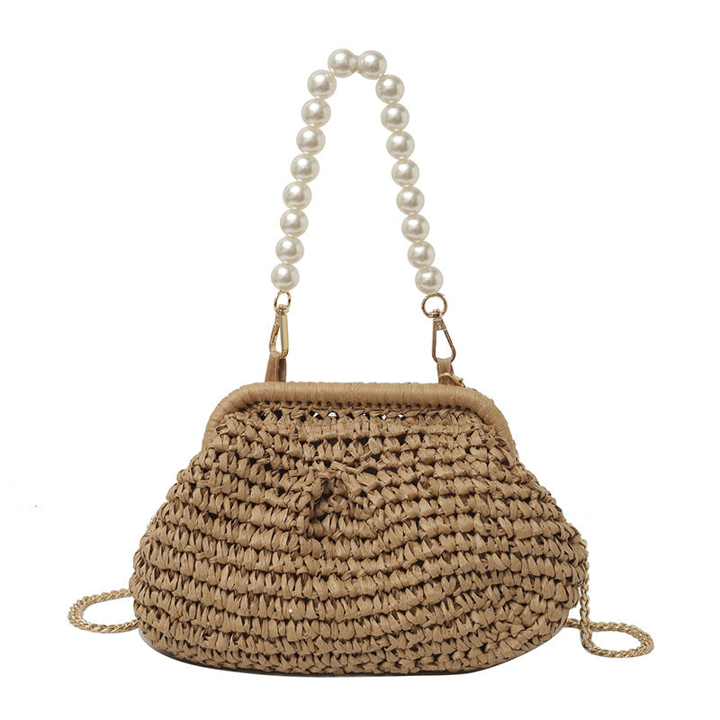 Damen Handtasche mit elegantem Perlentragegriff Nord Taschen