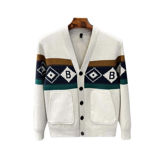 Herren Modische Strickjacke mit grafischem Muster Nord Taschen