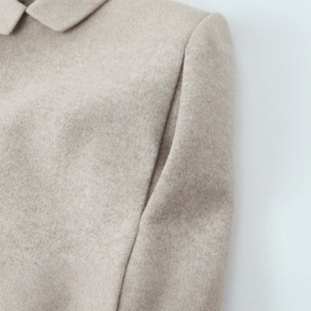 Damen Kurzgeschnittener Oversize Wollmix-Mantel mit weiter Schalkragen Nord Taschen