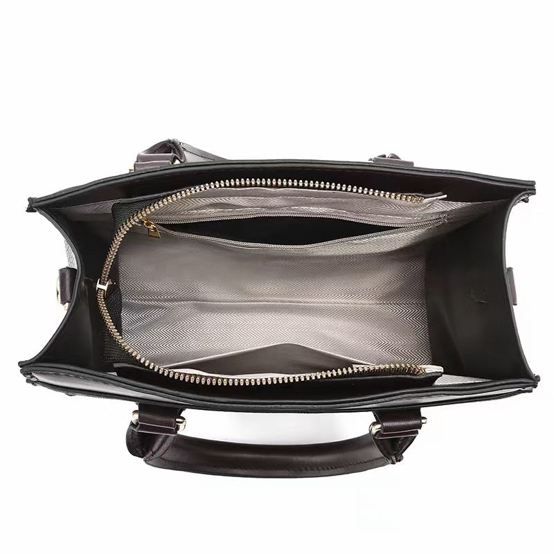Damen Handtasche mit geometrischem Muster und abnehmbarer Clutch Nord Taschen