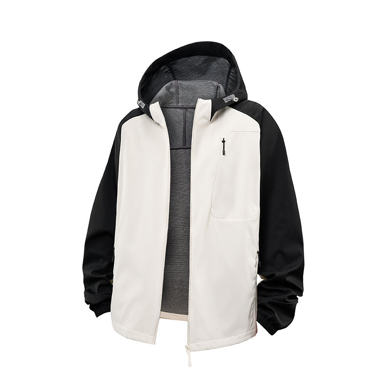 Herren Wasserdichte Softshell-Kapuzenjacke mit Fleece-Innenfutter, winddicht und mit Brustreißverschluss Nord Taschen