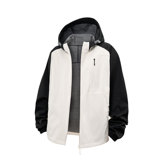 Herren Wasserdichte Softshell-Kapuzenjacke mit Fleece-Innenfutter, winddicht und mit Brustreißverschluss Nord Taschen