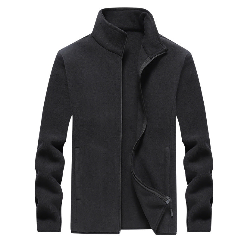 Herren Fleecejacke mit Stehkragen, durchgehendem Reißverschluss & Eingrifftaschen Nord Taschen