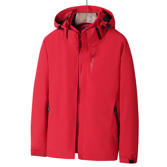 Herren Softshell Outdoorjacke mit wasserdichter Membran, abnehmbarer Kapuze und verdecktem Reißverschluss Nord Taschen