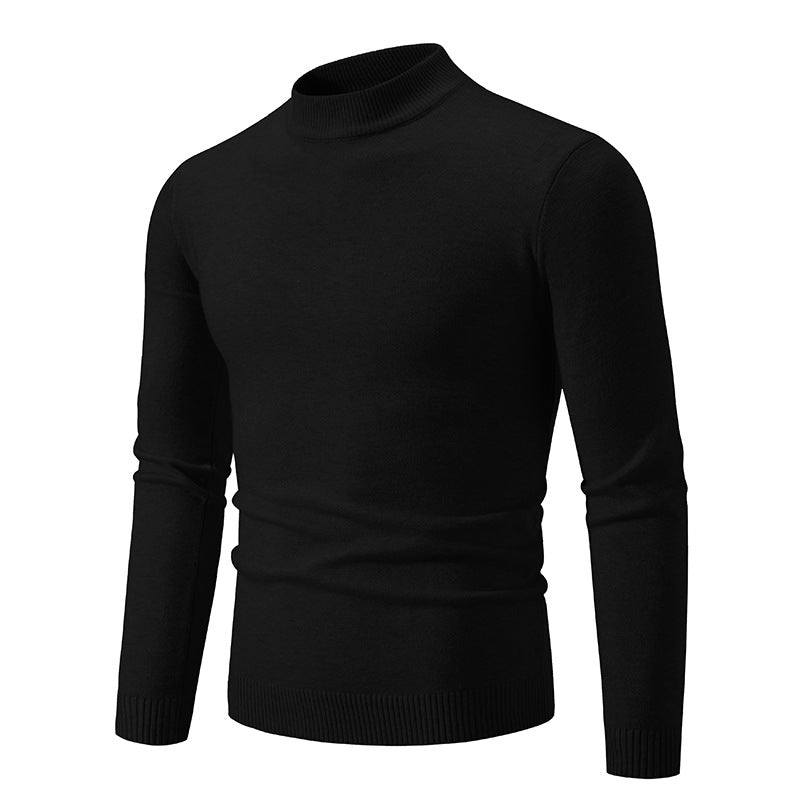 Herren Schmal geschnittener Feinstrick‑Mockneck‑Pullover mit geripptem Kragen und Saum Nord Taschen