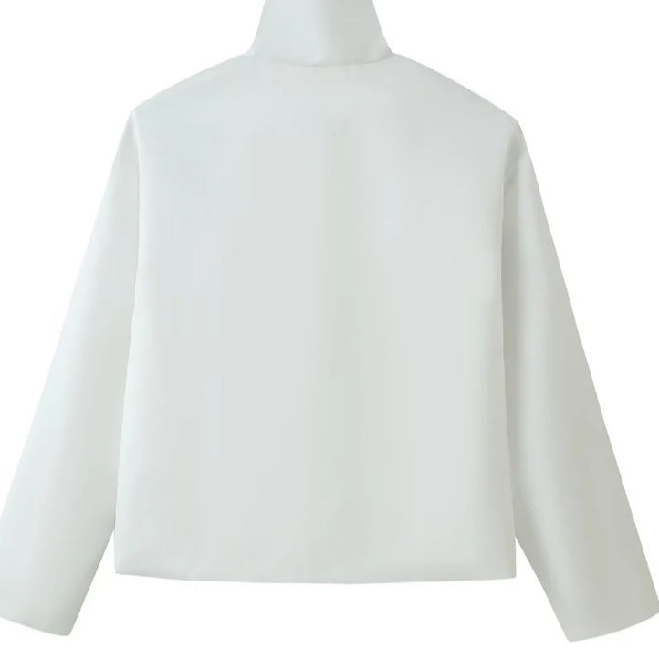 Damen Kurztaillierter Blouson mit hohem Funnelkragen und Tunnelzugtaillierung Nord Taschen