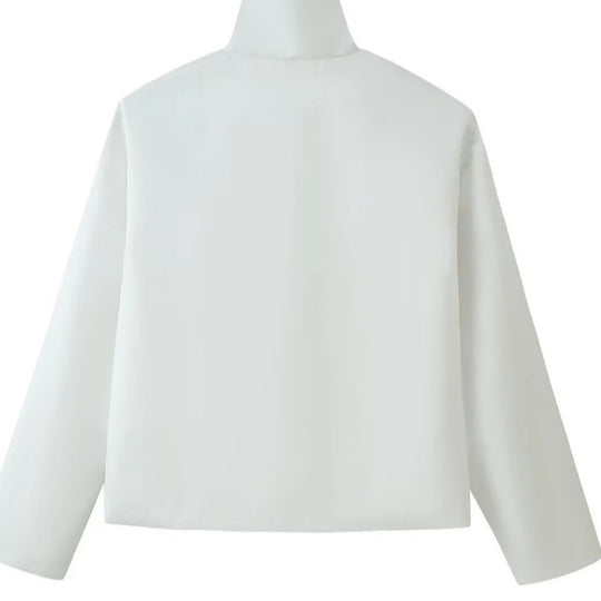 Damen Kurztaillierter Blouson mit hohem Funnelkragen und Tunnelzugtaillierung Nord Taschen