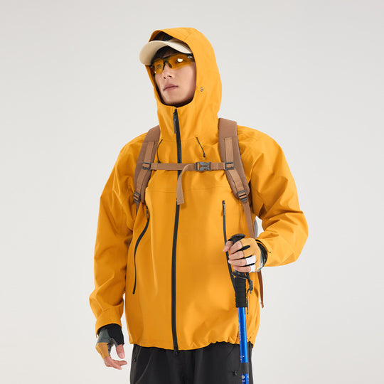 Herren Wasserdichte Softshell-Outdoorjacke mit verstellbarer Kapuze und atmungsaktiver Membran Nord Taschen