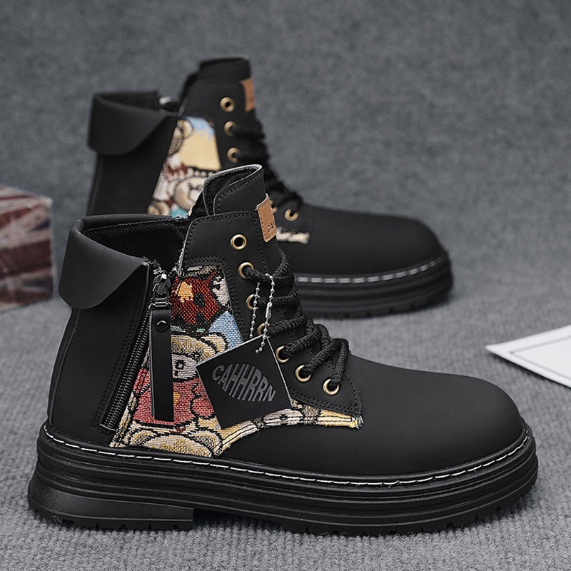 Damen modische Schnürboots mit seitlichem Reißverschluss und farbigen Akzenten Nord Taschen