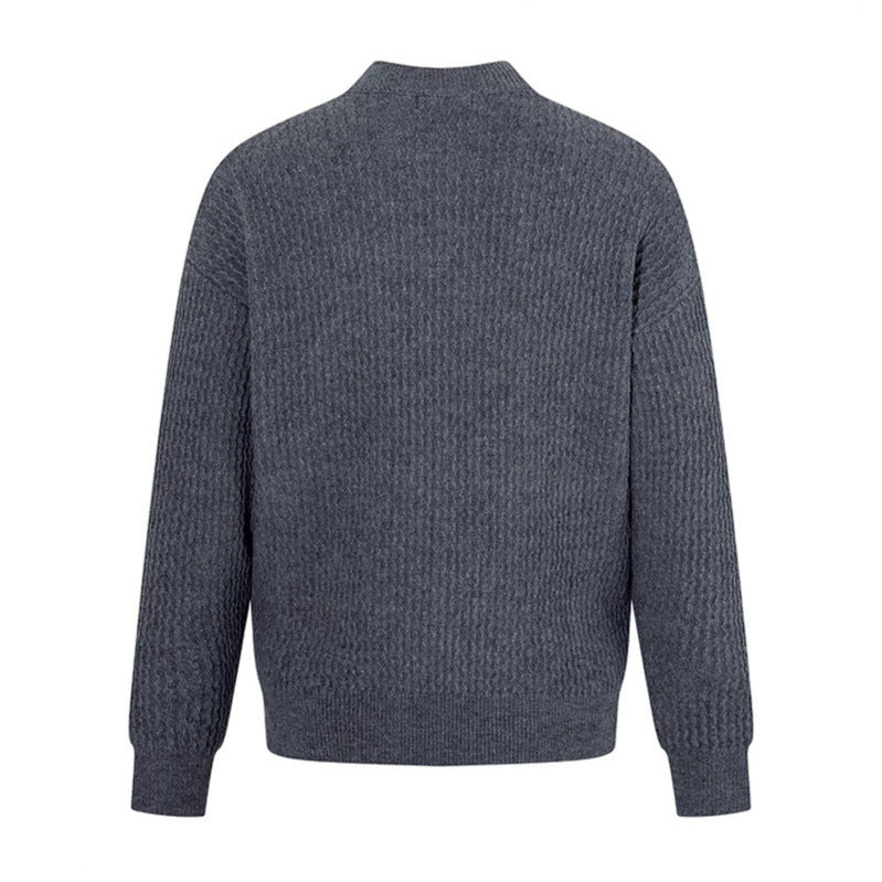 Herren Feinstrick-Pullover mit Strukturstrick und schmalem Stehkragen Nord Taschen