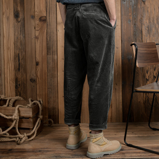Herren Cordhose im Relaxed-Fit mit konischer Passform und Canvas-Gürtel Nord Taschen