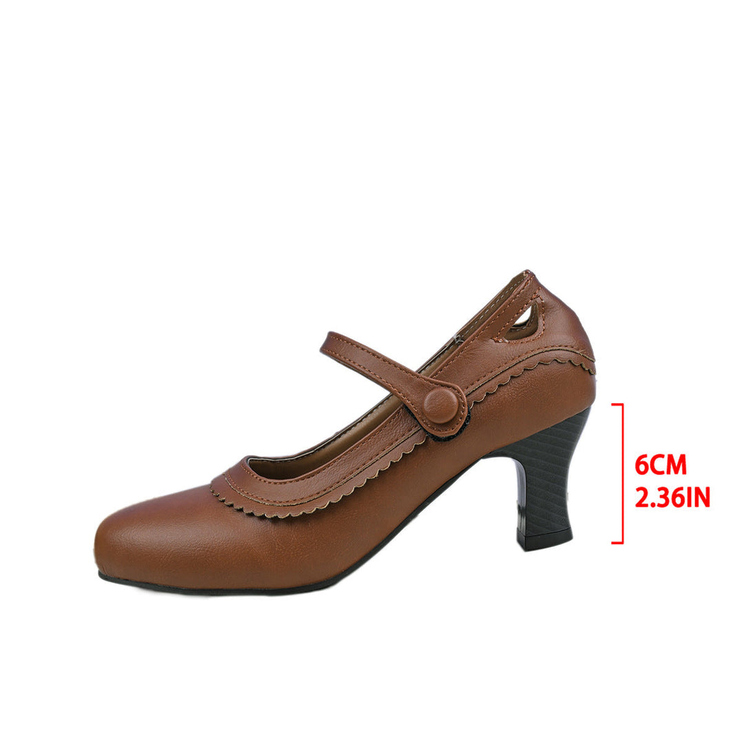 Damen elegante Mary Jane Pumps mit schicker Schnalle und komfortablem Absatz