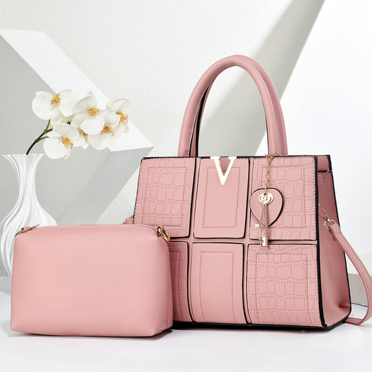 Damen Handtasche mit eleganter Kroko-Prägung und abnehmbarer Kosmetiktasche Nord Taschen