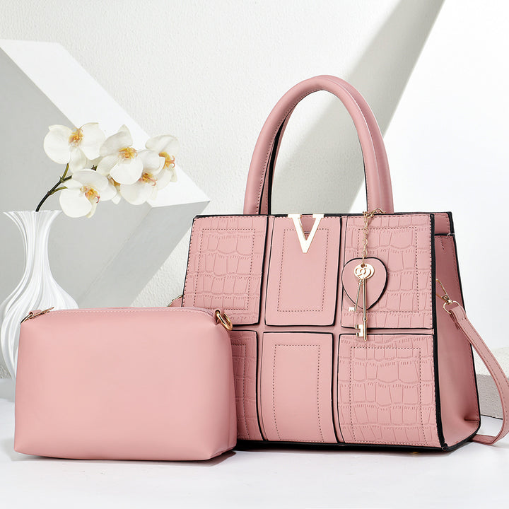 Damen Handtasche mit eleganter Kroko-Prägung und abnehmbarer Kosmetiktasche Nord Taschen