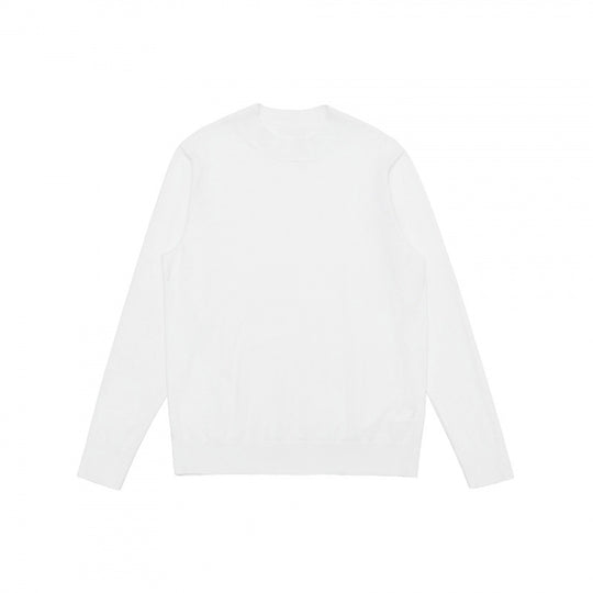Herren Feiner Merino‑Mix Rundhals‑Pullover mit schmaler Silhouette und gerippten Abschlüssen Nord Taschen