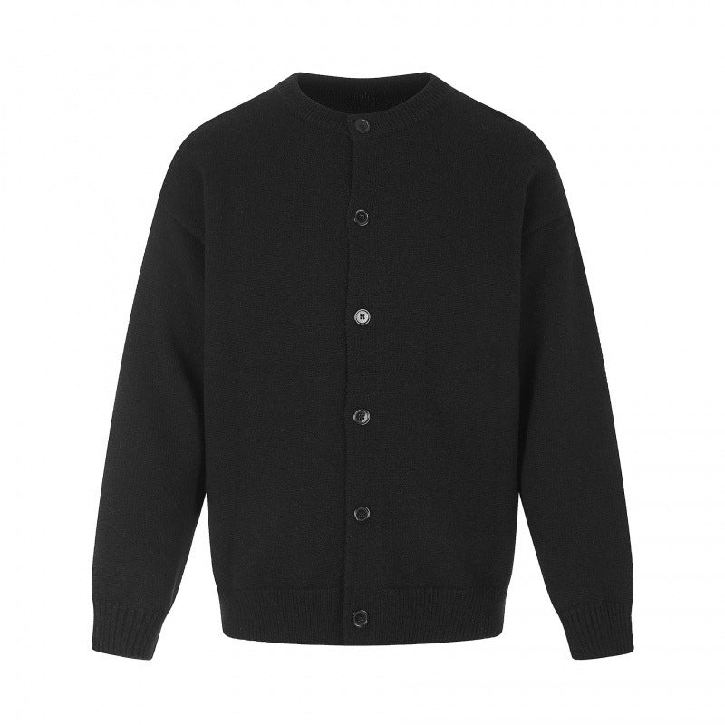 Unisex Boxy-Strickcardigan mit Rundhalsausschnitt und durchgehender Knopfleiste Nord Taschen