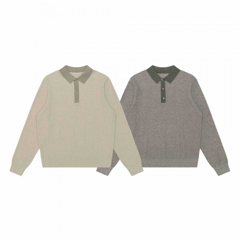 Unisex Feinstrick-Polopullover mit Henley-Knopfleiste und gerippten Bündchen Nord Taschen