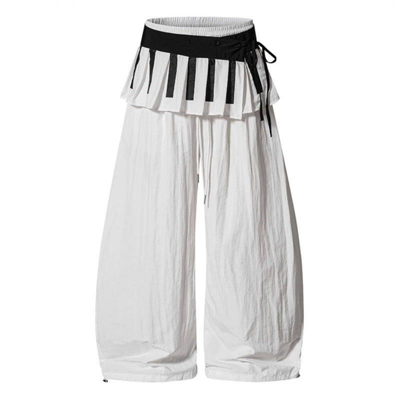 Damen Weite Culotte-Hose mit Volantbund, Tunnelzug und Ballonbein Nord Taschen