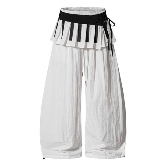Damen Weite Culotte-Hose mit Volantbund, Tunnelzug und Ballonbein Nord Taschen