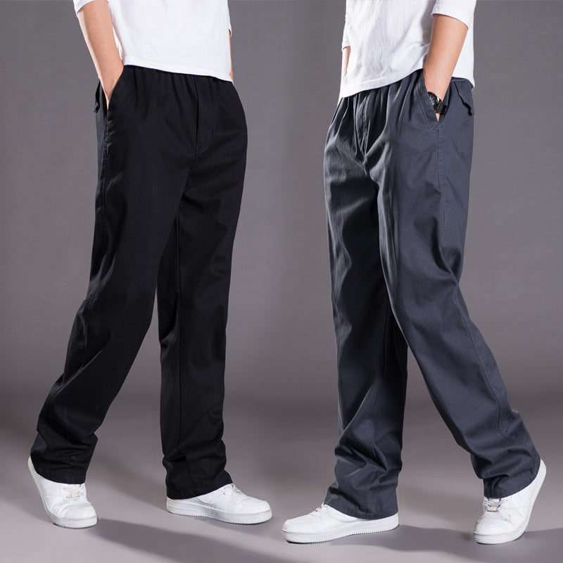 Herren Relaxed-Fit Freizeit-Chinohose mit elastischem Tunnelzug, vorgeformtem Bund und geradem Bein Nord Taschen