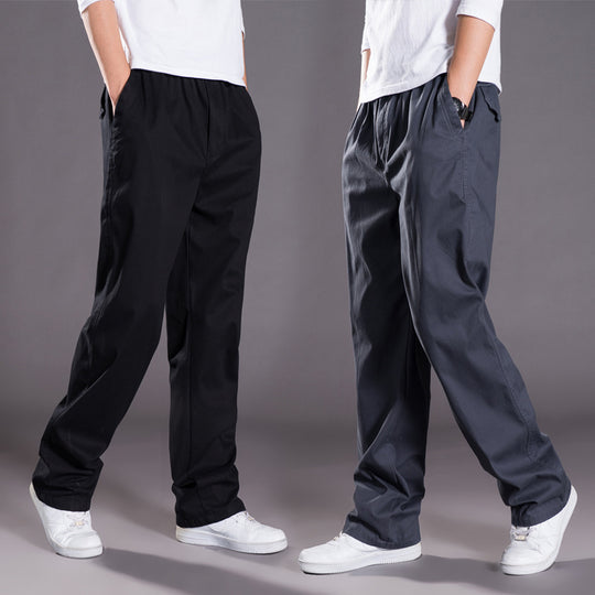 Herren Relaxed-Fit Freizeit-Chinohose mit elastischem Tunnelzug, vorgeformtem Bund und geradem Bein Nord Taschen