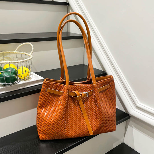 Damen Shopper-Tasche im geflochtenen Design mit stilvollen Akzenten Nord Taschen