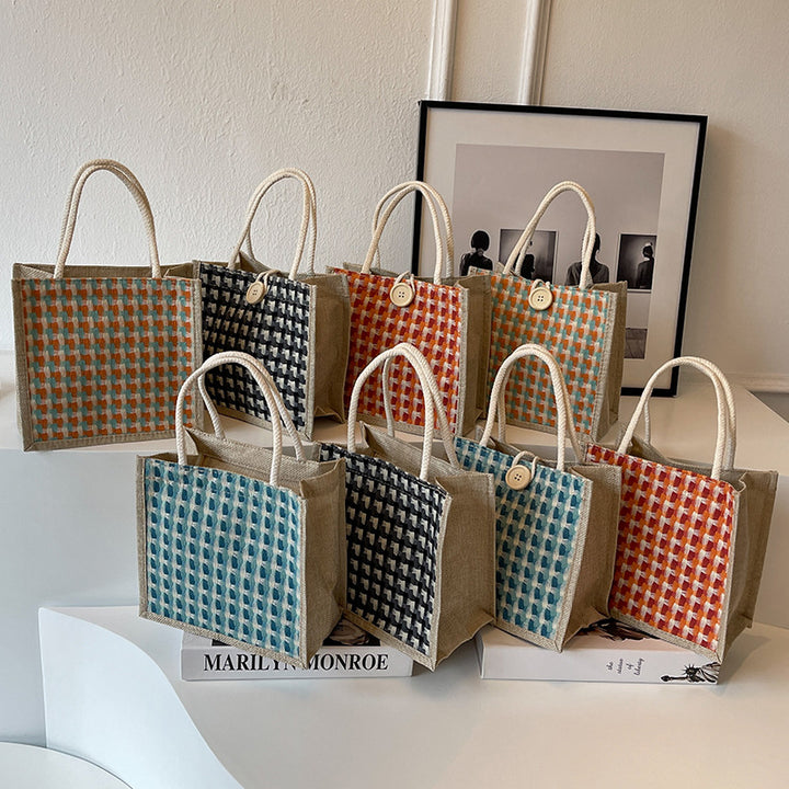 Damen Tragetasche mit geflochtenem Design und dekorativen Griffen Nord Taschen