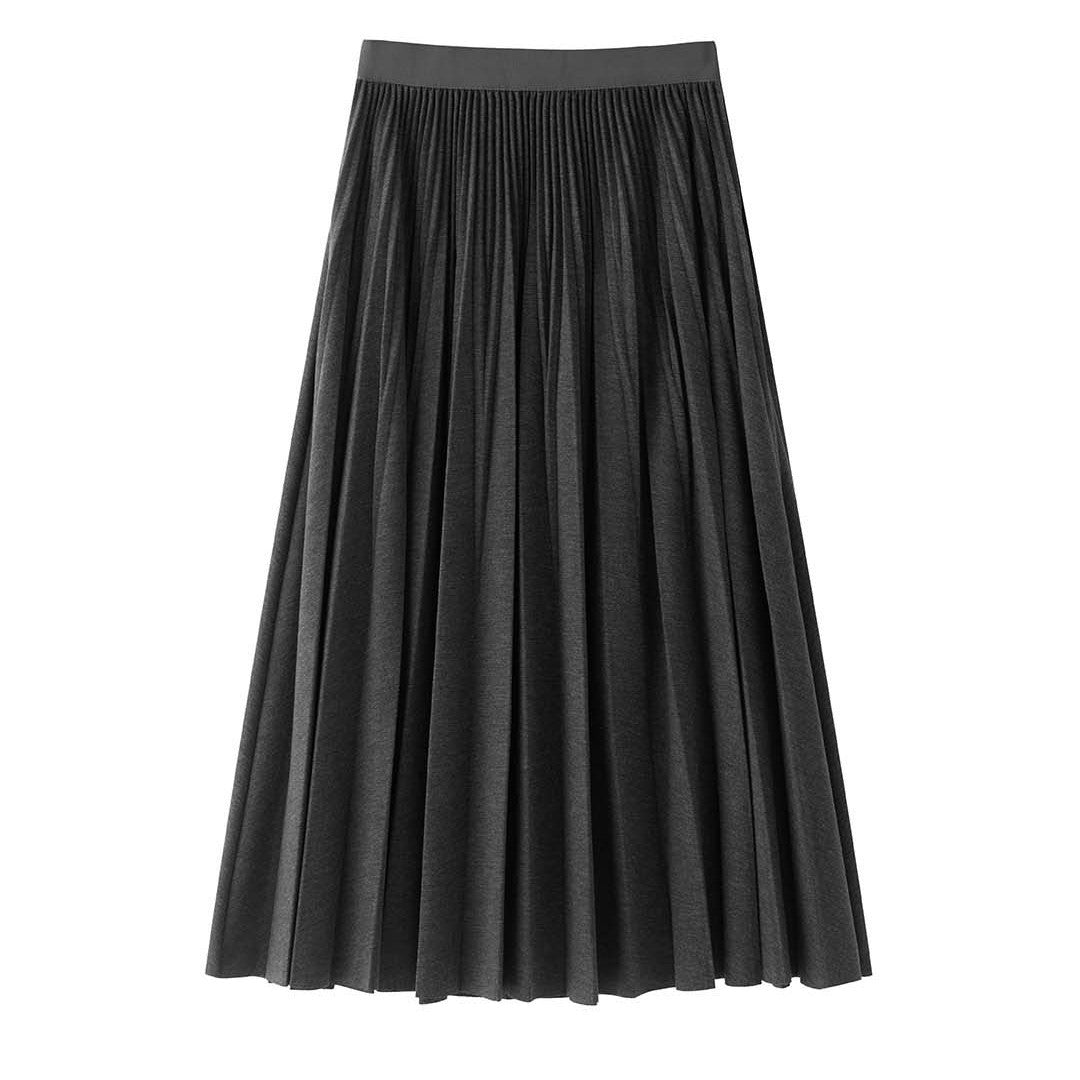Damen Plissierter Midirock aus fließendem Twill mit feinen Kellerfalten Nord Taschen