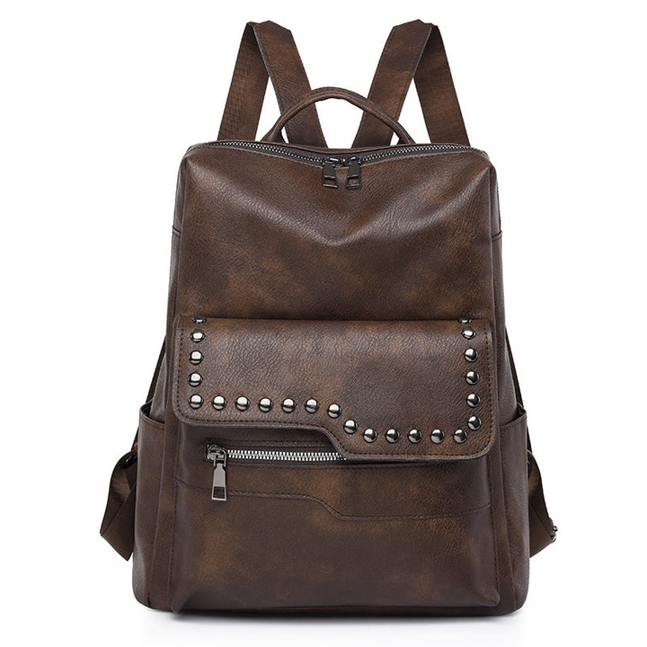 Damen eleganter Rucksack mit strukturiertem Kunstleder und stilvollen Nieten Nord Taschen