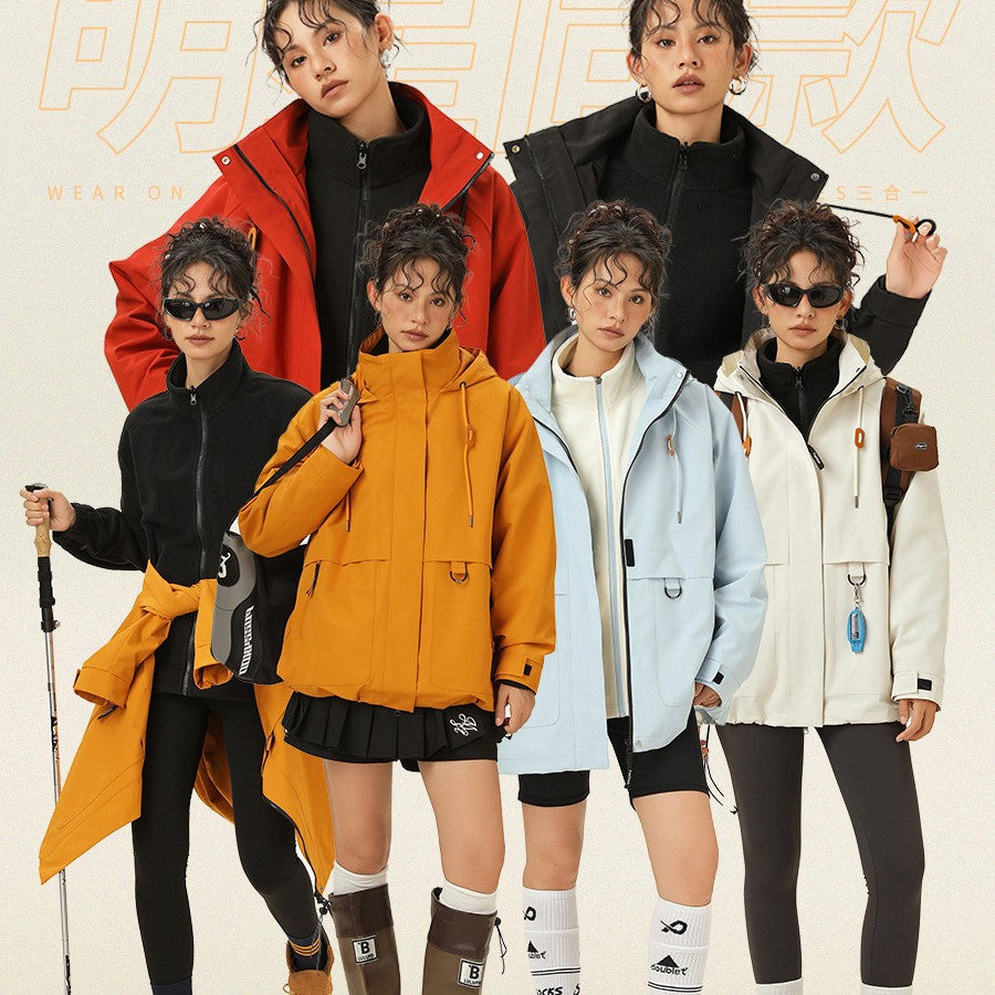 Damen Kapuzen-Utility-Parka mit wasserdichter Membran, großen Fronttaschen & verstellbarem Saum Nord Taschen