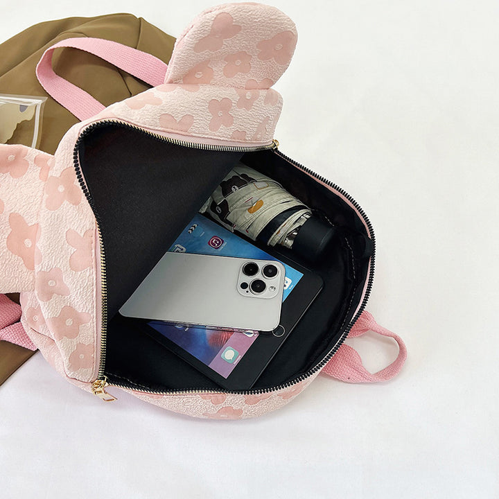 Damen Rucksack mit einzigartigem Blumenmuster und süßen Ohren Nord Taschen