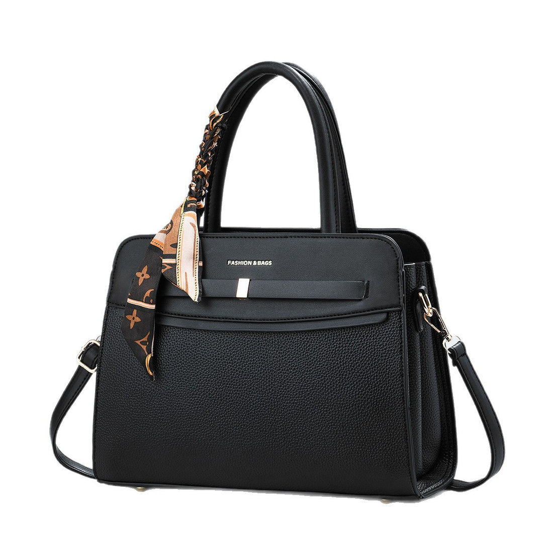Damen elegante Handtasche mit praktischen Fächern und verspieltem Schal Nord Taschen