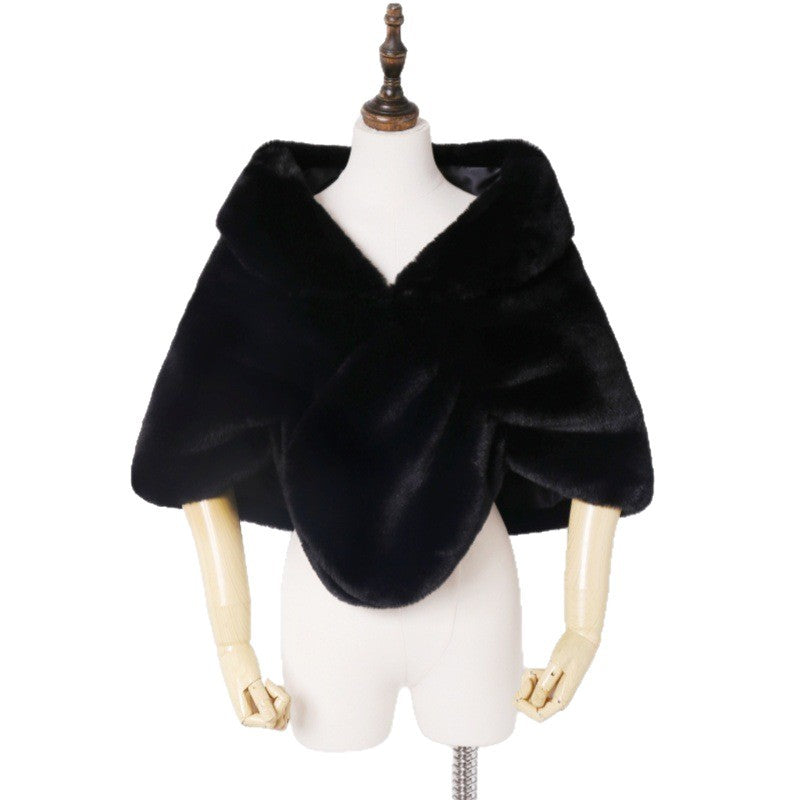 Damen Elegante Kunstpelz Stola im Capelet‑Schnitt Nord Taschen