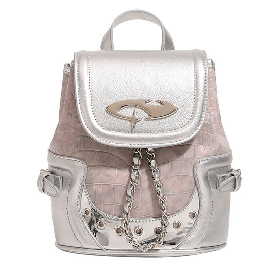 Damen Rucksacktasche mit modischem Kroko-Design und eleganten Metallakzenten Nord Taschen