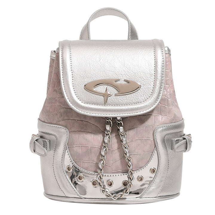 Damen Rucksacktasche mit modischem Kroko-Design und eleganten Metallakzenten Nord Taschen