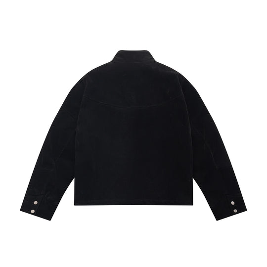 Herren Kurzblouson aus Velours‑Suede mit hohem Kragen und ergonomischer Nahtführung Nord Taschen