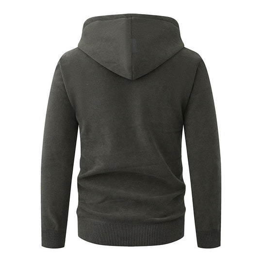 Herren Kapuzen-Fleecejacke mit durchgehendem Reißverschluss und gerippten Bündchen Nord Taschen
