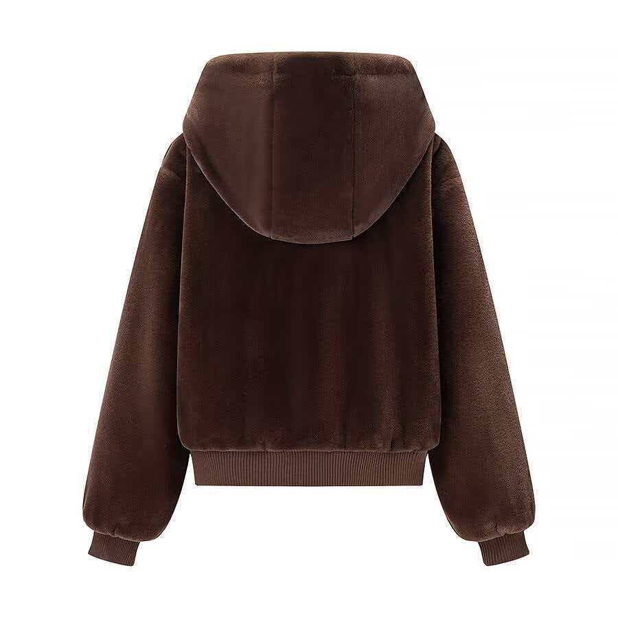 Damen Wende-Kapuzenblouson mit Plüsch- und Fleece-Seite Nord Taschen