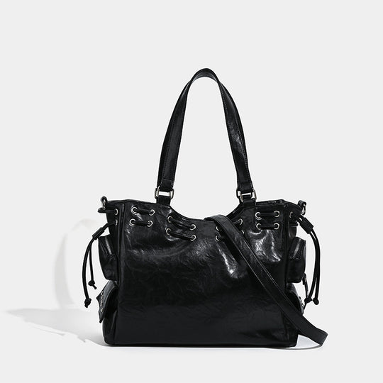 Damen Handtasche mit dekorativer Schnürung und abnehmbarem Schulterriemen Nord Taschen