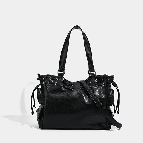 Damen Handtasche mit dekorativer Schnürung und abnehmbarem Schulterriemen Nord Taschen