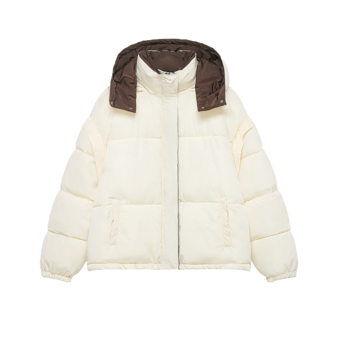 Damen Oversize-Steppjacke mit Kapuze und hohem Stehkragen Nord Taschen