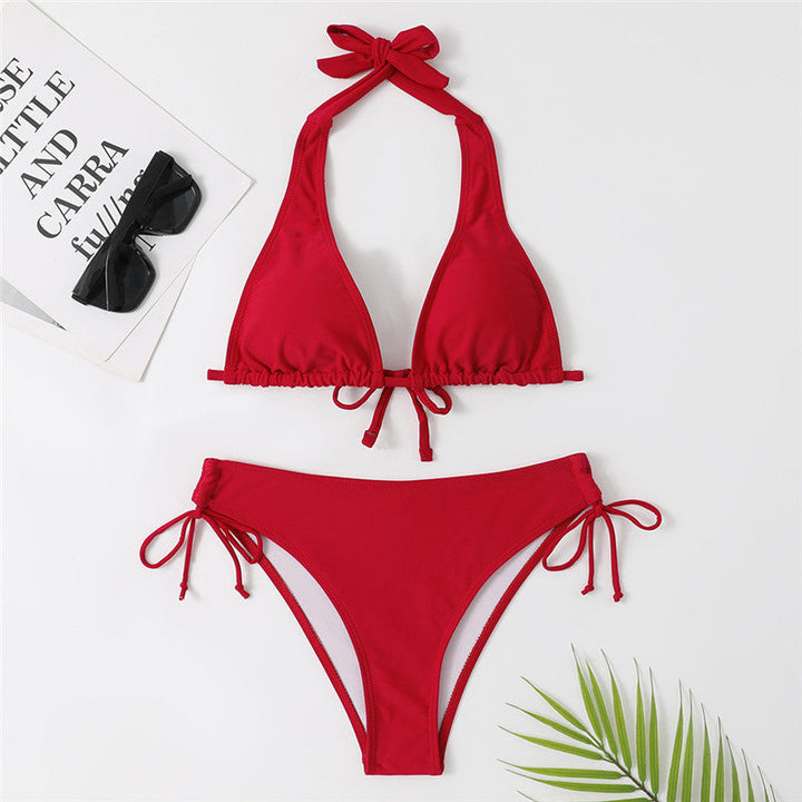 Damen Triangel-Bikini mit verstellbaren Trägern und seitlichem Bind Nord Taschenand