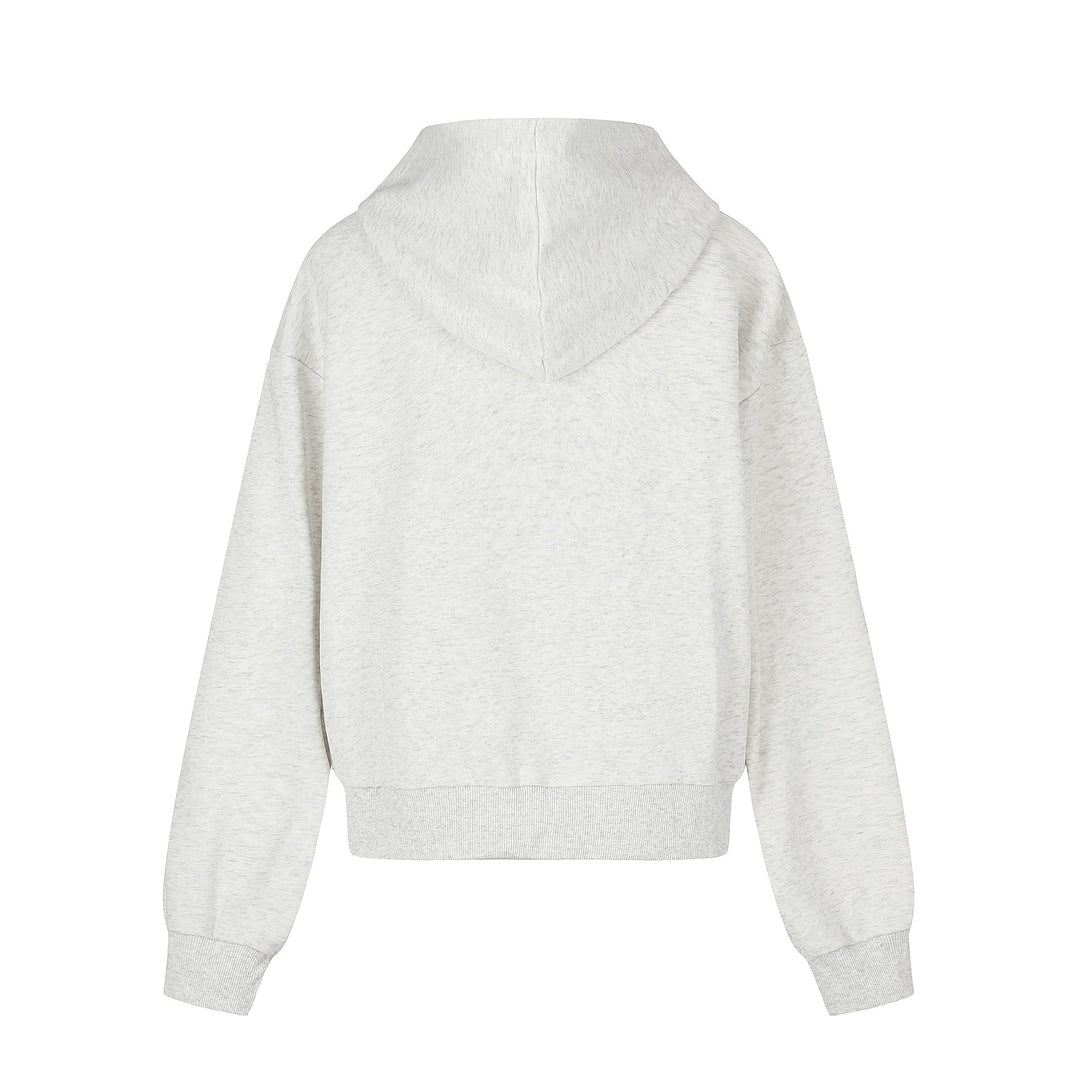 Damen Zip‑Hoodie im Boxy‑Schnitt mit Kängurutasche und Nummernprint Nord Taschen