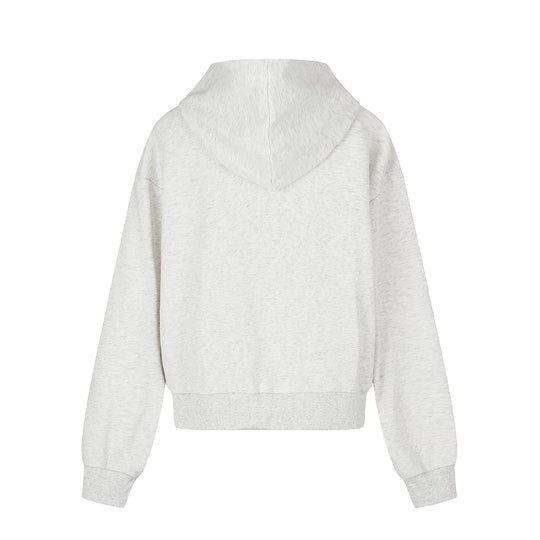 Damen Zip‑Hoodie im Boxy‑Schnitt mit Kängurutasche und Nummernprint Nord Taschen