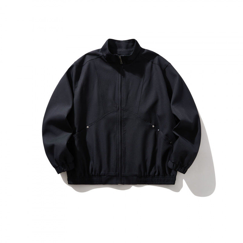 Unisex Leichte Oversize-Zipjacke im Bomberstil mit Stehkragen und elastischem Saum Nord Taschen
