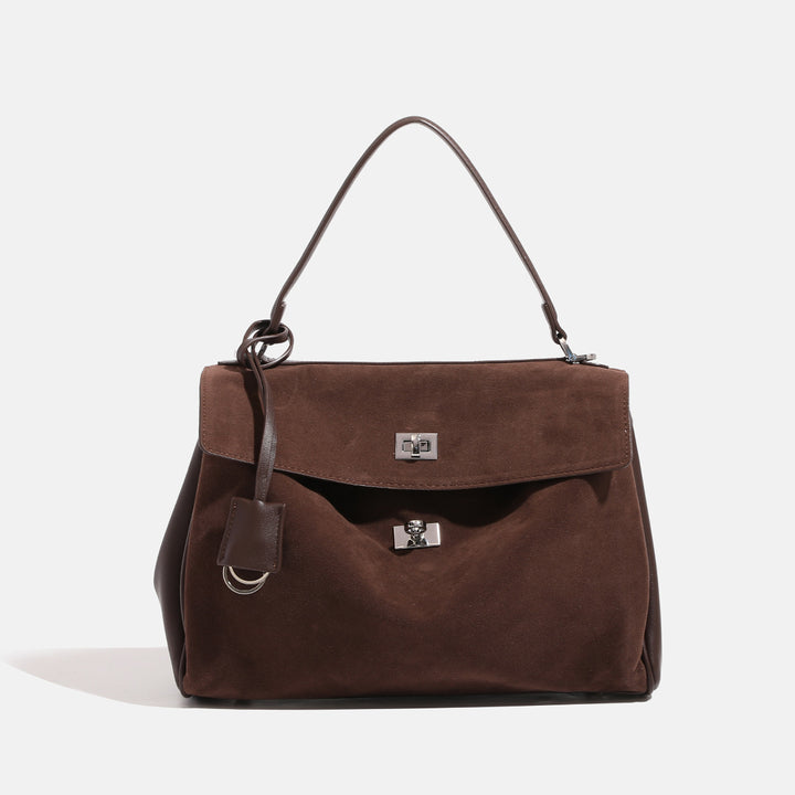Damen Satchel-Handtasche mit elegantem Samtmaterial und goldenen Akzenten Nord Taschen