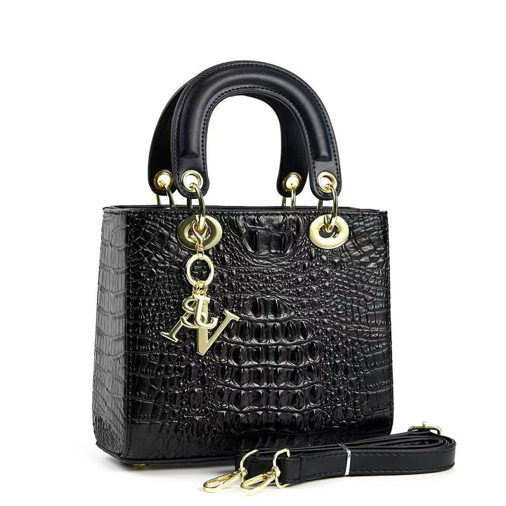 Damen elegante Handtasche mit strukturiertem Krokodilleder Nord Taschen