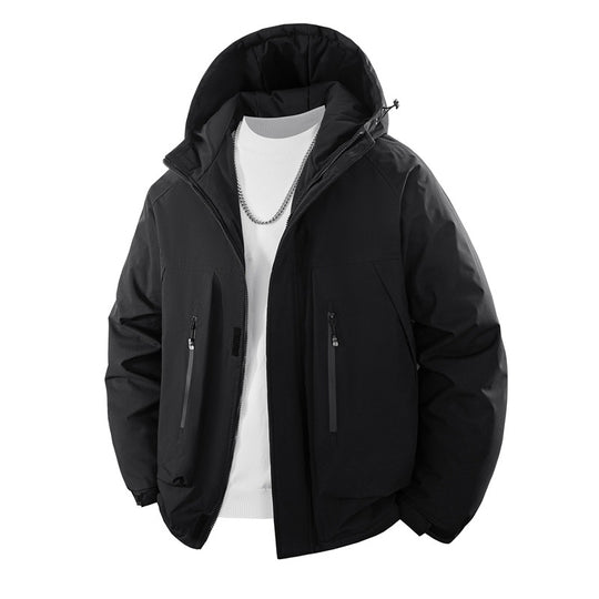 Herren Wattierte Kapuzen-Outdoorjacke mit wasserabweisender Membran und technischen Reißverschlusstaschen Nord Taschen